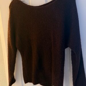Abercrombie & Fitch Off-the-Shoulder Dark Brown Sweater adult small like new